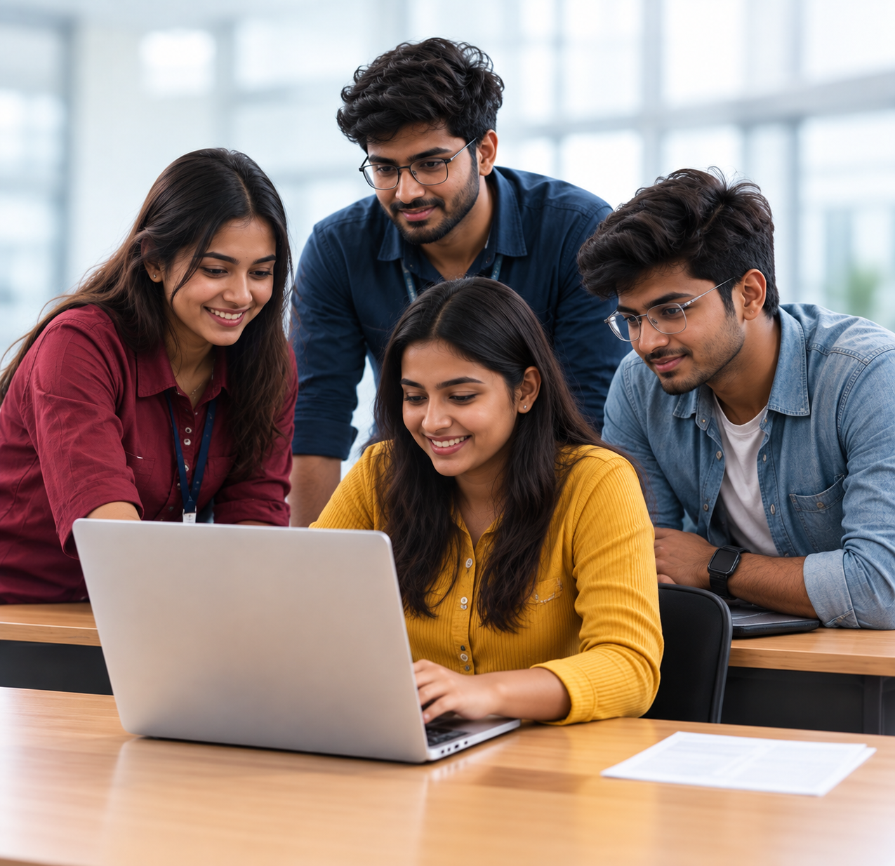 College students learning together